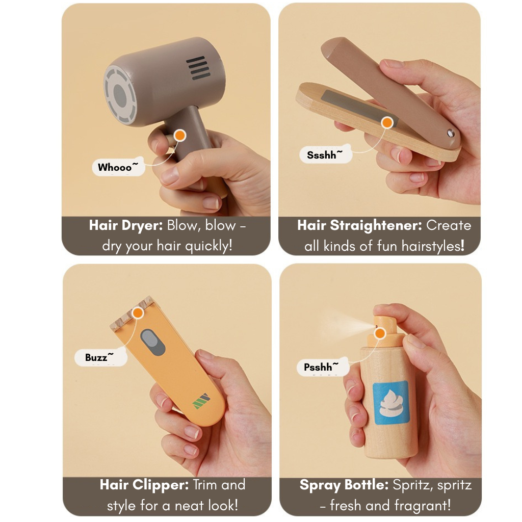 Wooden Hairdresser Playset