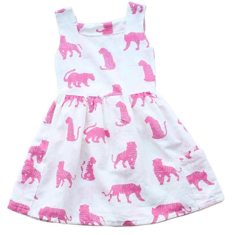 Pink Safari Dress - 100% organic cotton