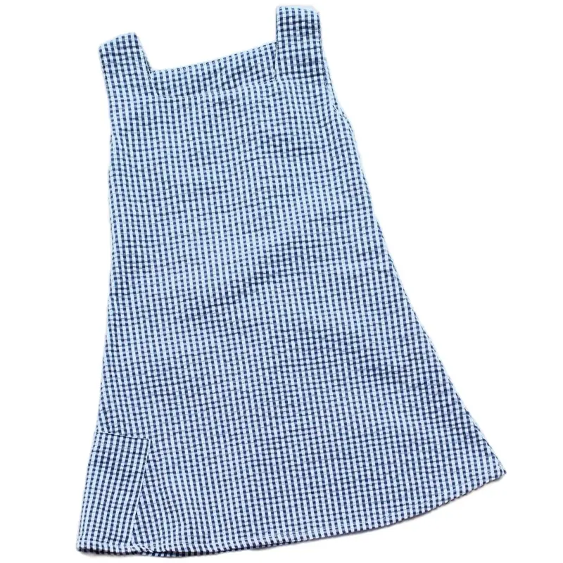 Blue Checked Dress  - 100% organic cotton - for GIRLS