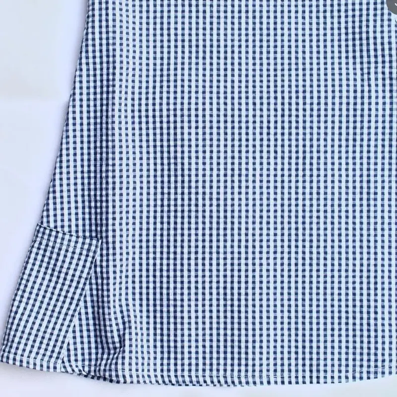 Blue Checked Dress  - 100% organic cotton - for GIRLS