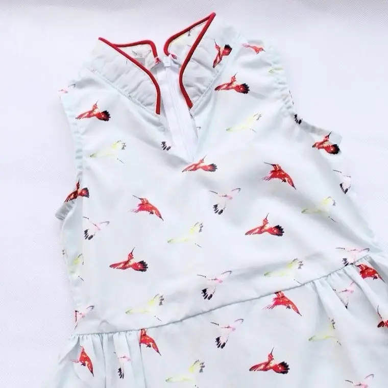 Bird of Fortune Cheongsam  - 100% organic cotton - for GIRLS