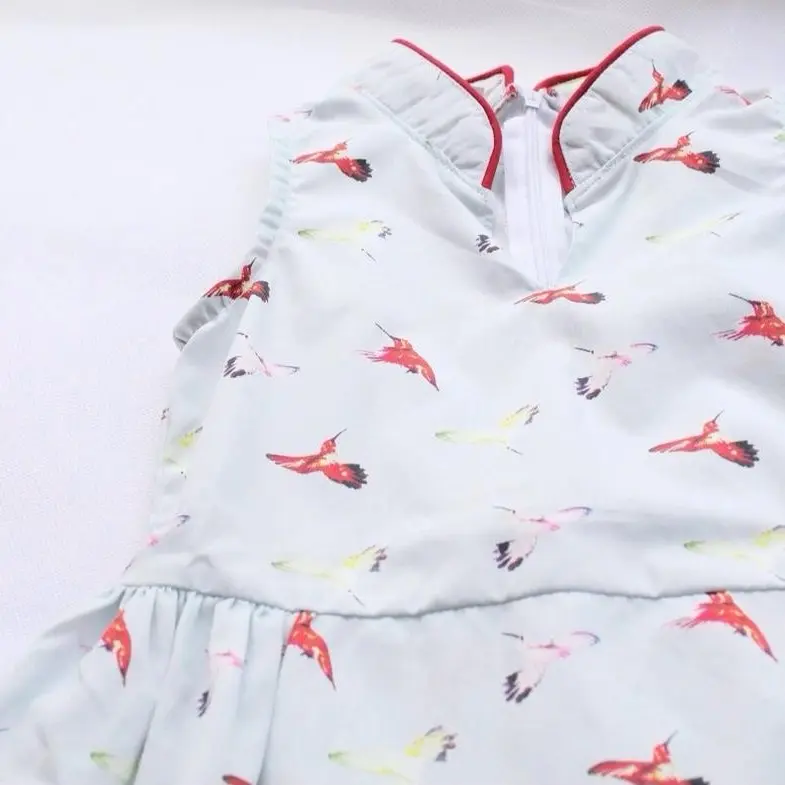 Bird of Fortune Cheongsam  - 100% organic cotton - for GIRLS