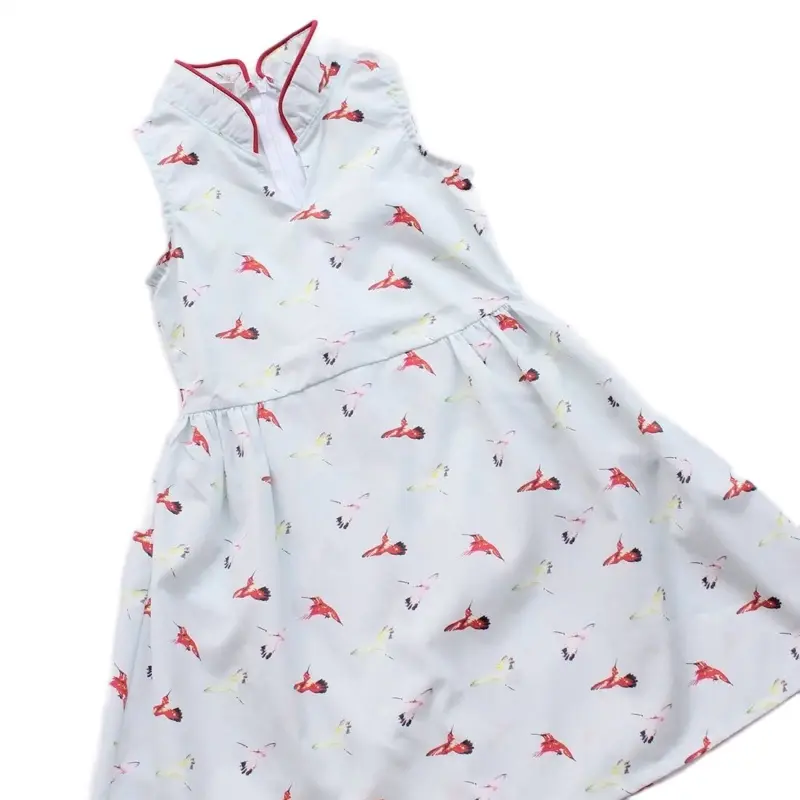 Bird of Fortune Cheongsam  - 100% organic cotton - for GIRLS