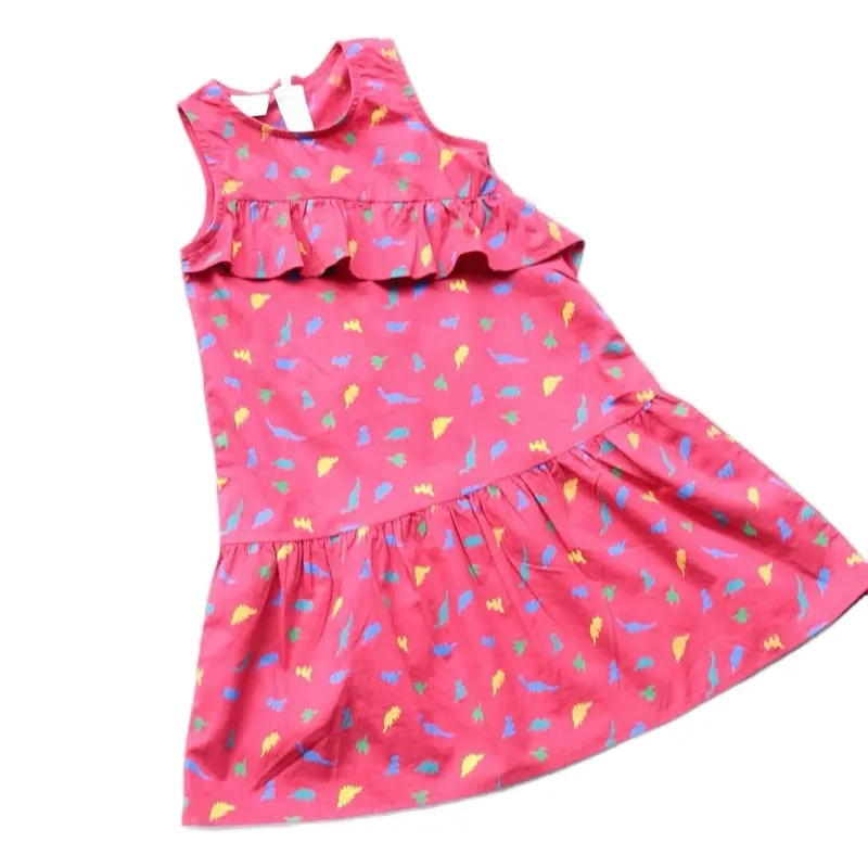 Red Dino Dress - 100% organic cotton for girls