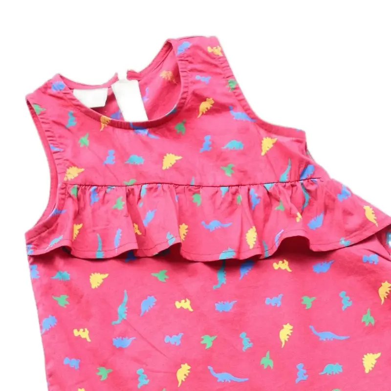 Red Dino Dress - 100% organic cotton for girls
