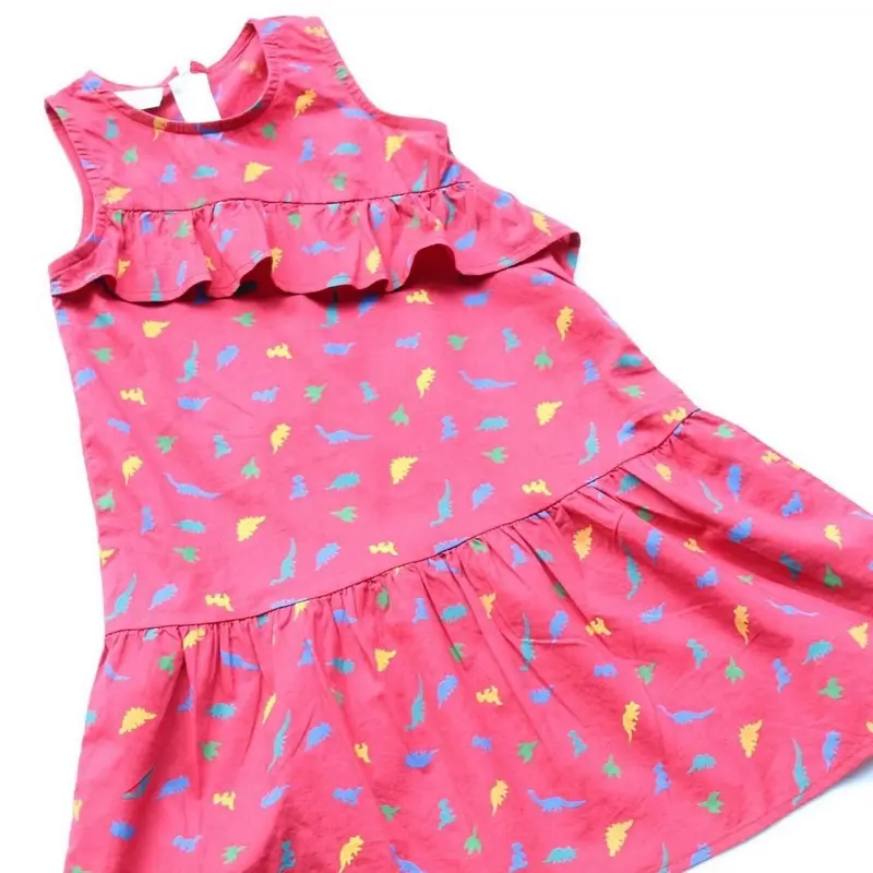 Red Dino Dress - 100% organic cotton for girls