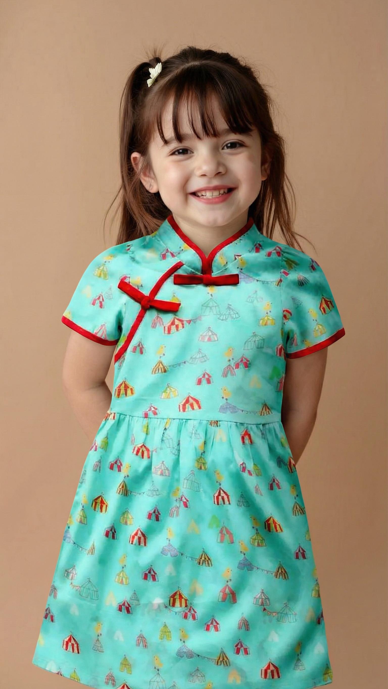 Circus Cheongsam  - 100% organic cotton
